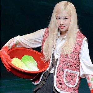 K-Fashion Kimchi Ahjumma Vest Retro Grannycore Pink Floral Pattern L BlackPink